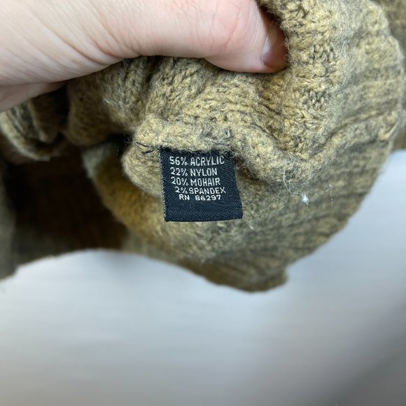 BCBGMaxAzria Women's Tan Mohair-Acrylic Pocket Front Belted Cardigan Size M - Picture 3 of 4